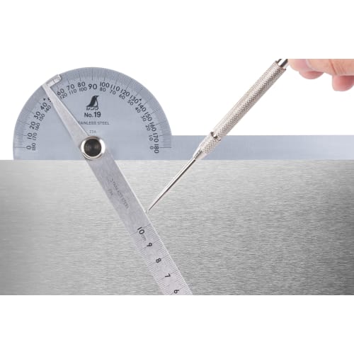 Shinwa Sokutei Protractor 2-Pole No. 19 Silver 62490