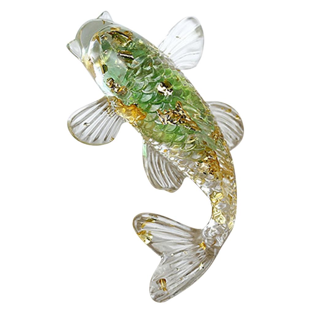 Natural Crystal Gravel Fish Shape Ornaments Decorative Animal Mini Figurines Desktop Statue for Home Office Decorations