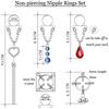 1 Pair Sexy Tassel  Butterfly Pendant Fake Nipple Ring For Women Girls Adjustable Faux Nipple Piercing Body Jewelry