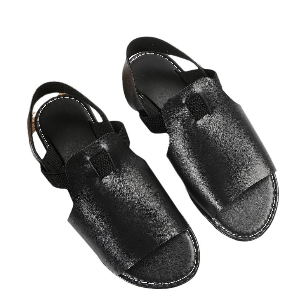 Сандалии большого размера женские новые повседневные женские пляжные сандалии с плоской подошвой в форме рыбьего рта женские лето 2024