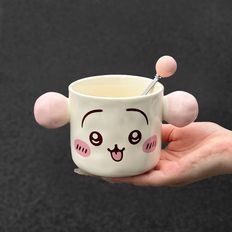 Girls' Heart Cup with High Appearance and Cute Ceramic Mug with Lid Birthday Gift for Girls Practical Gift Box for Best Friend