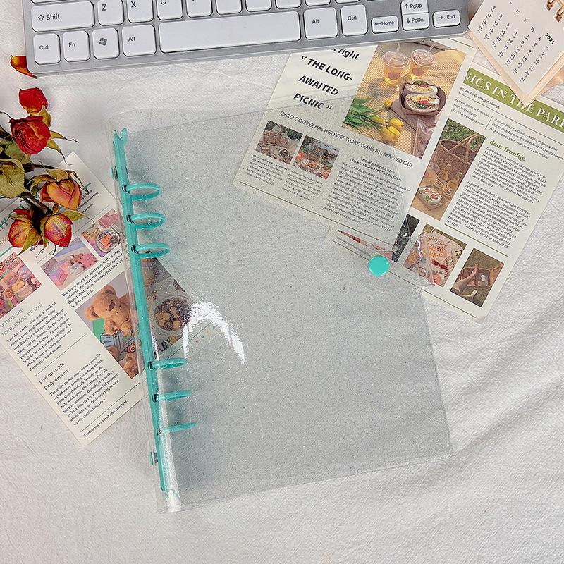 INS Style Transparent PVC Soft Leather Notebook Cover, A5 Loose-Leaf, Cute & Simple A6 Design