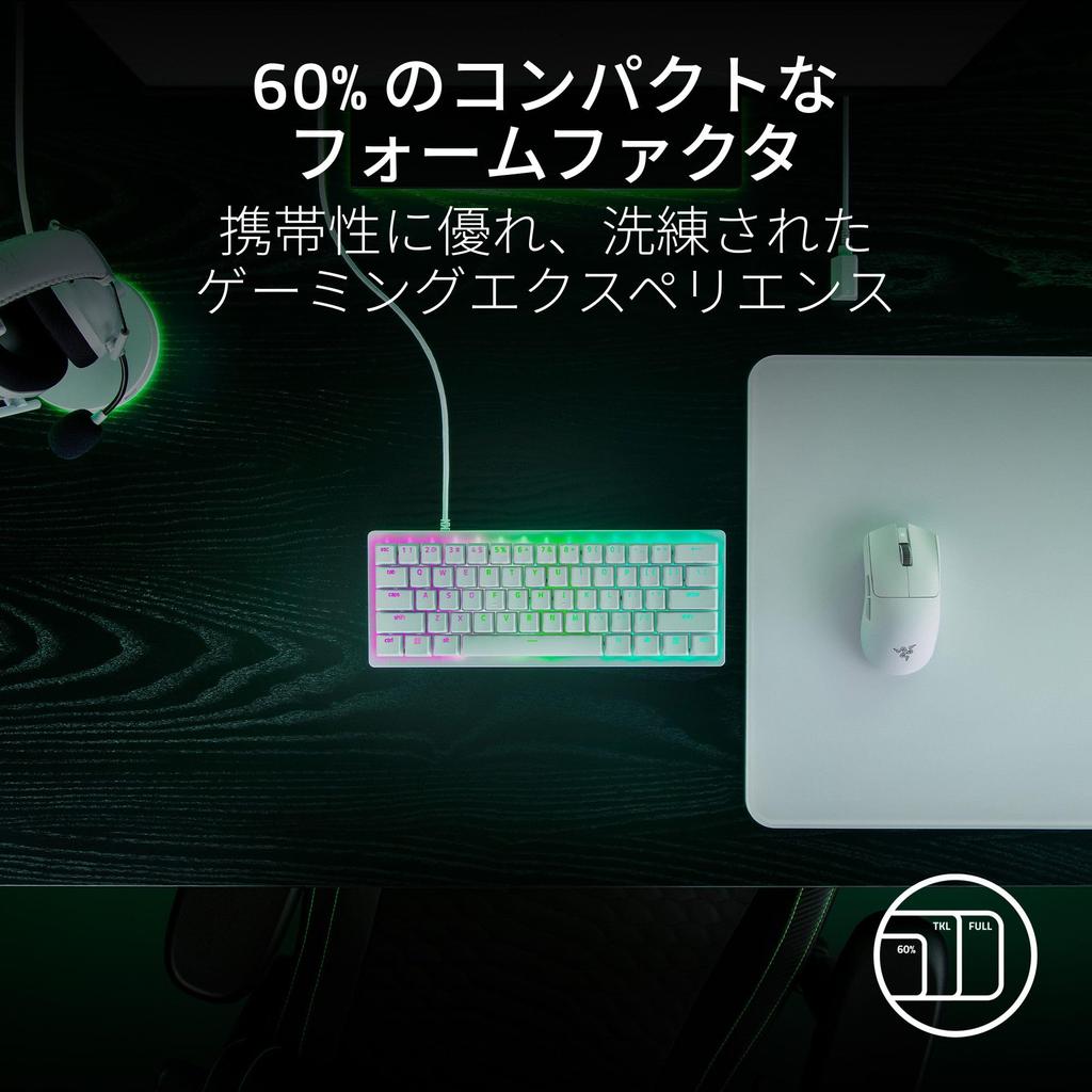 Razer Huntsman V3 Pro Mini JP Analog Gaming Keyboard with Rapid Trigger and Adjustable Analog Optical Adjustable 40G Actuation Japanese Japanese
