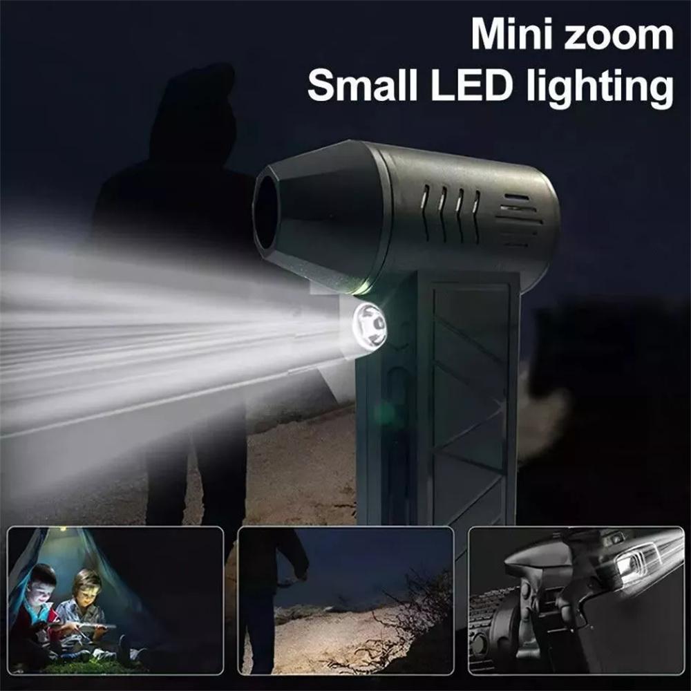 Мини-воздуходувка 130000 об/мин, бесщеточный электрический пылесос, 3 скорости, турбо-воздуходувка, аккумуляторный, с подсветкой, для чистки автомобиля