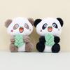 Cute Panda Stuffed Animal Keychain Soft Pp Cotton Plush 12 Cm Black Brown
