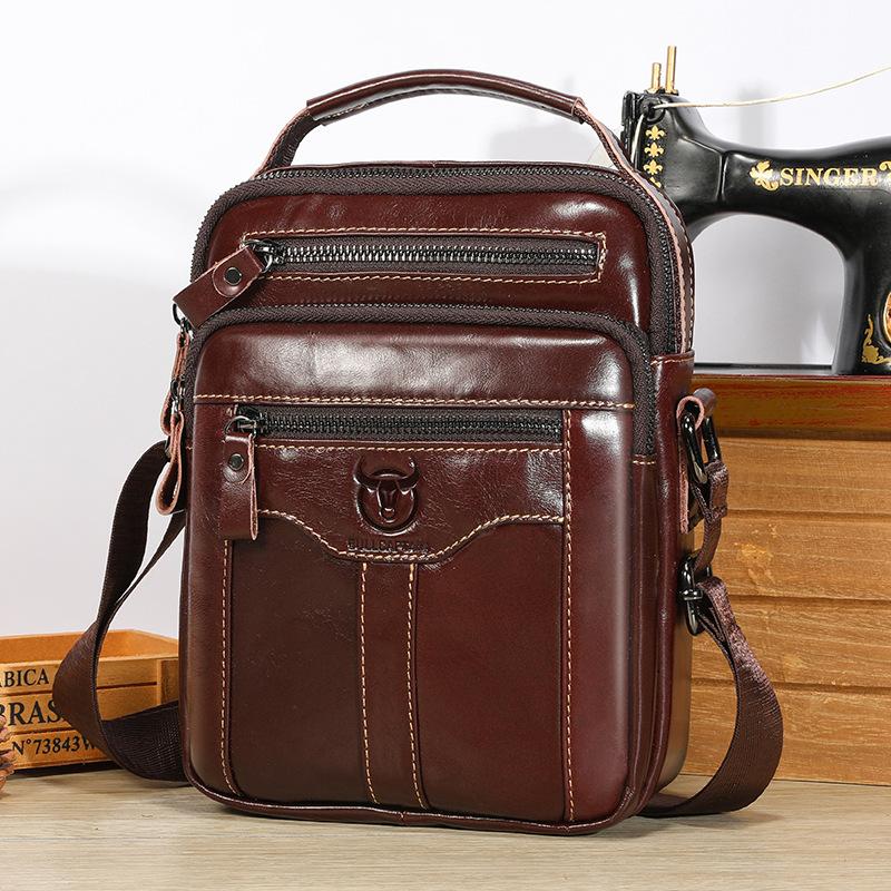 BULLCAPTAIN Новая мужская сумка через плечо, многокарманная, мужские сумки из 100% коровьей кожи, качественная дизайнерская роскошная сумка, сумка-мессенджер