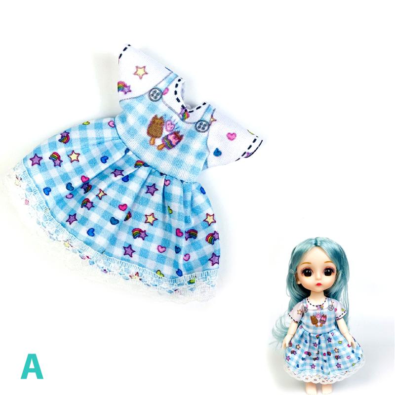 6 дюймов, 16 см, одежда для кукол, 17 см, кукла BJD Ob11, одежда для кукол, платье, повседневная юбка с домашними героями мультфильмов