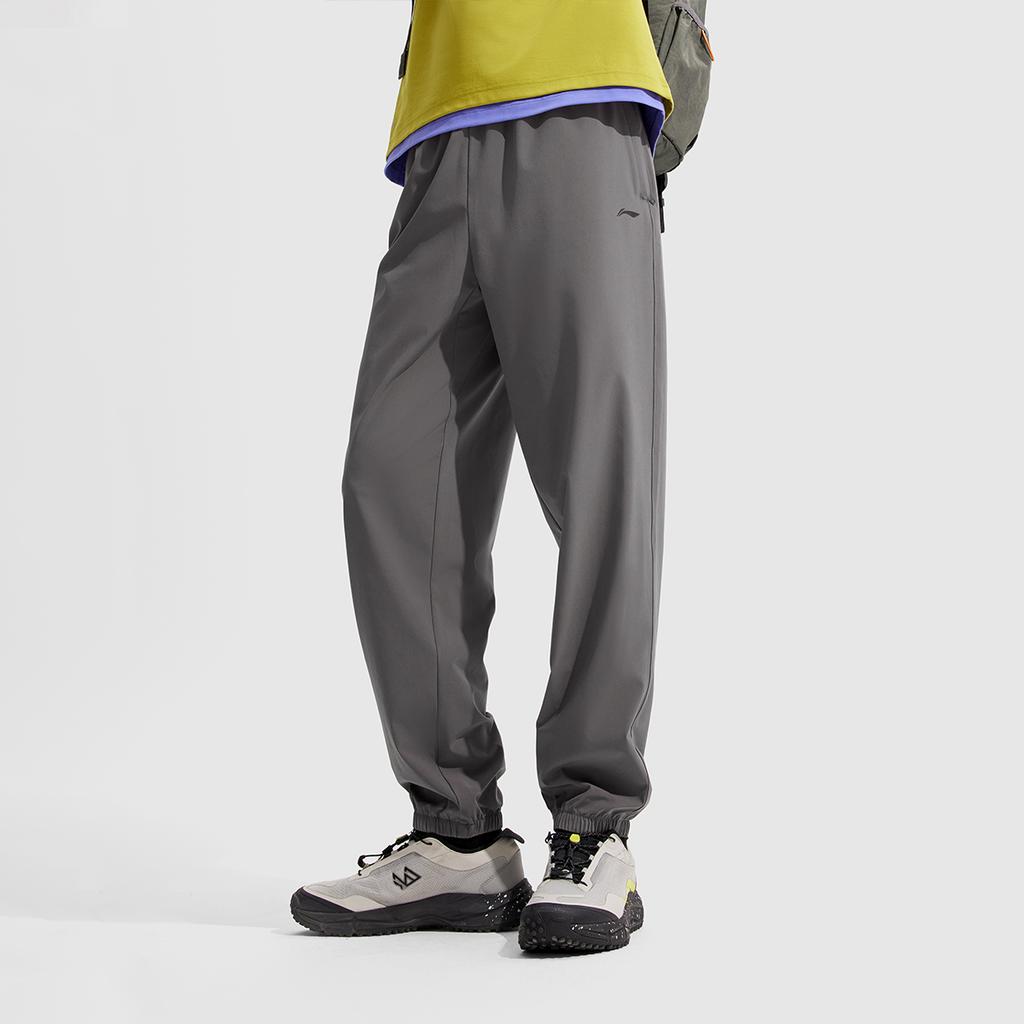 Li Ning Спортивная серия Трикотажные спортивные штаны Мужские Дорожно-серый AYKV485-5