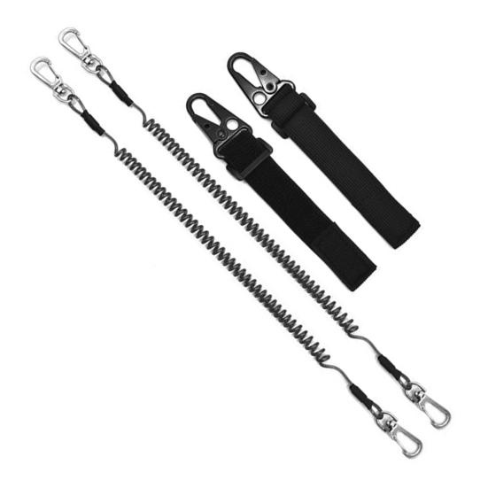Fishing Rod Lanyard Adjustable Heavy Duty Retractable Coiled Lanyard Fishing Pole Tether Safety Rope Strap Tie Belt Kayak Paddle