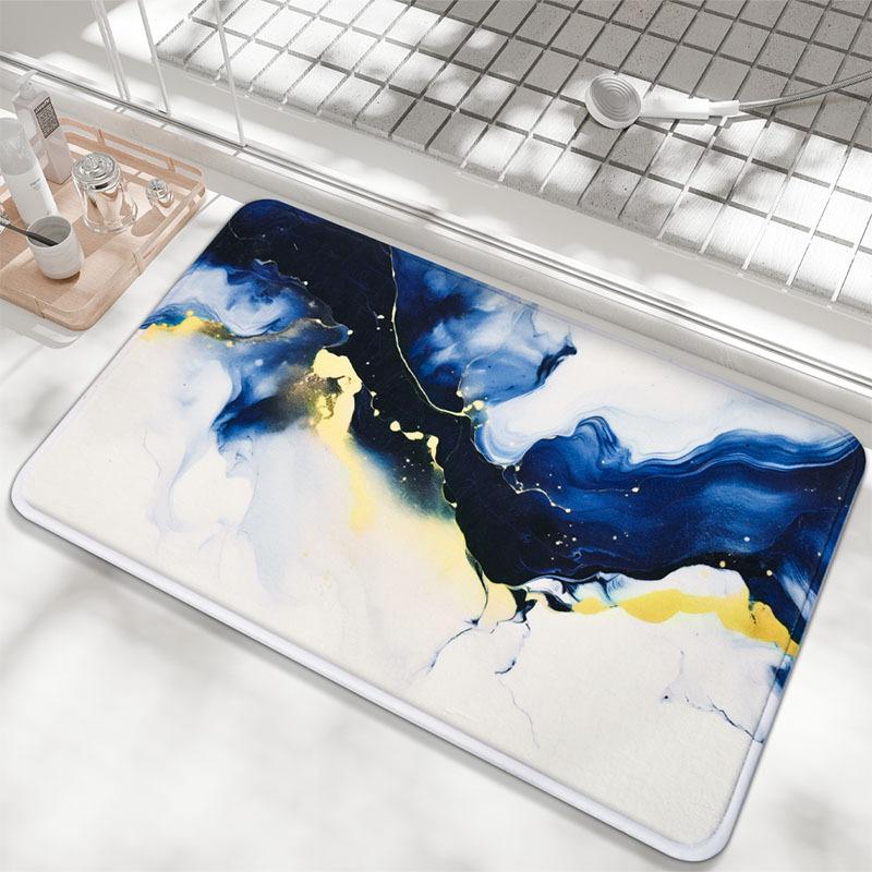 Мраморные бытовые впитывающие коврики для ванной комнаты, легкие роскошные, высококачественные нескользящие коврики для унитаза из искусственного кашемира