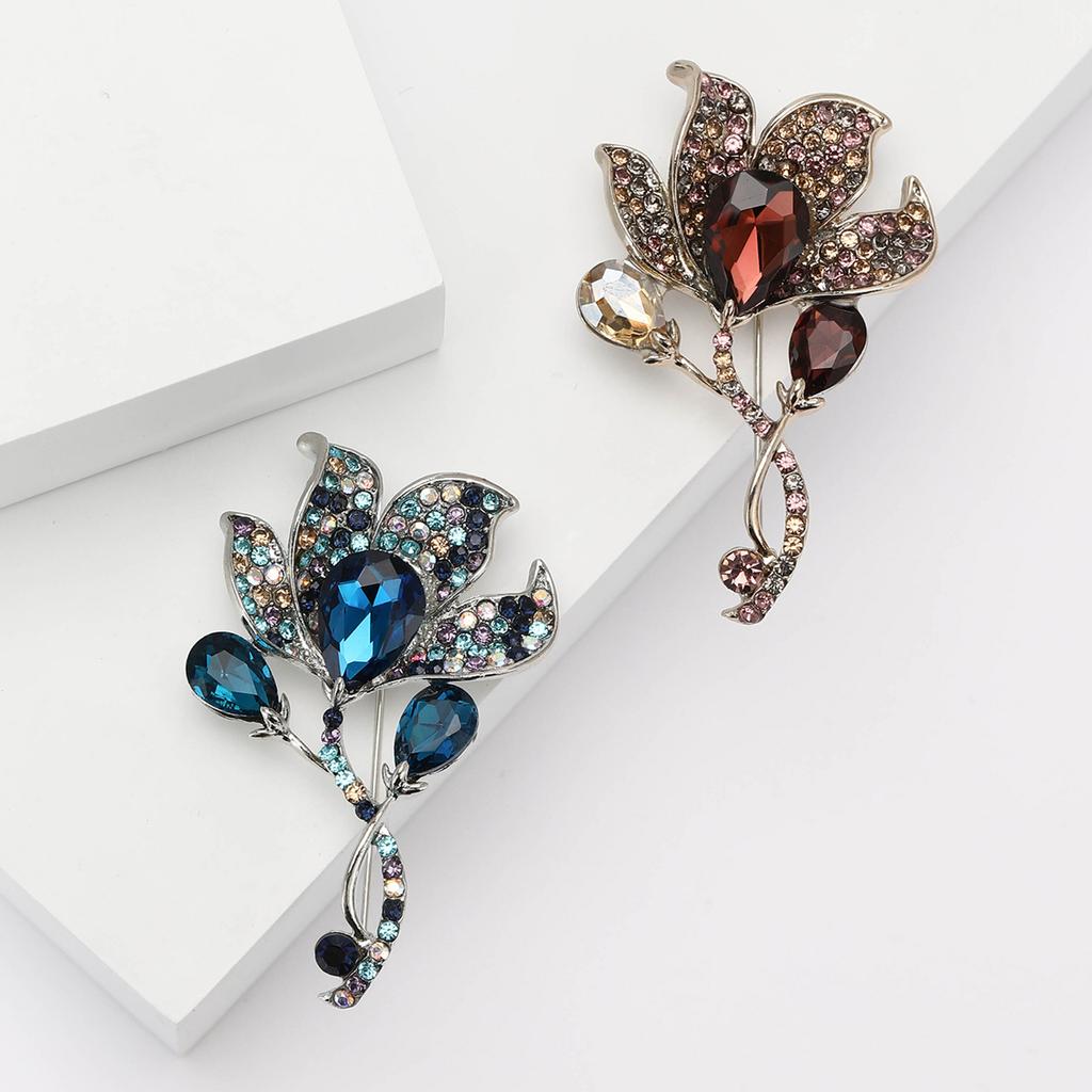 Высококачественный сплав горный хрусталь брошь в виде цветка каллы модная ретро женская одежда корсаж ювелирные изделия булавка