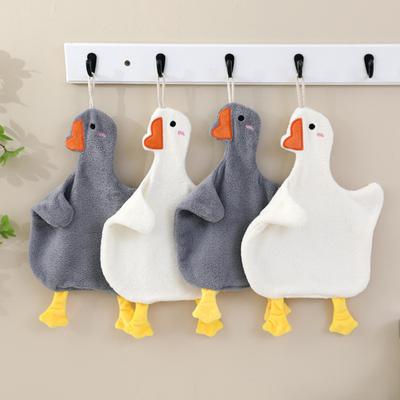 2 шт. Полотенце для рук Goose, двухстороннее полотенце из кораллового бархата, впитывающее, утолщенное, многоразовое, для уборки и сушки кухни, ванной комнаты