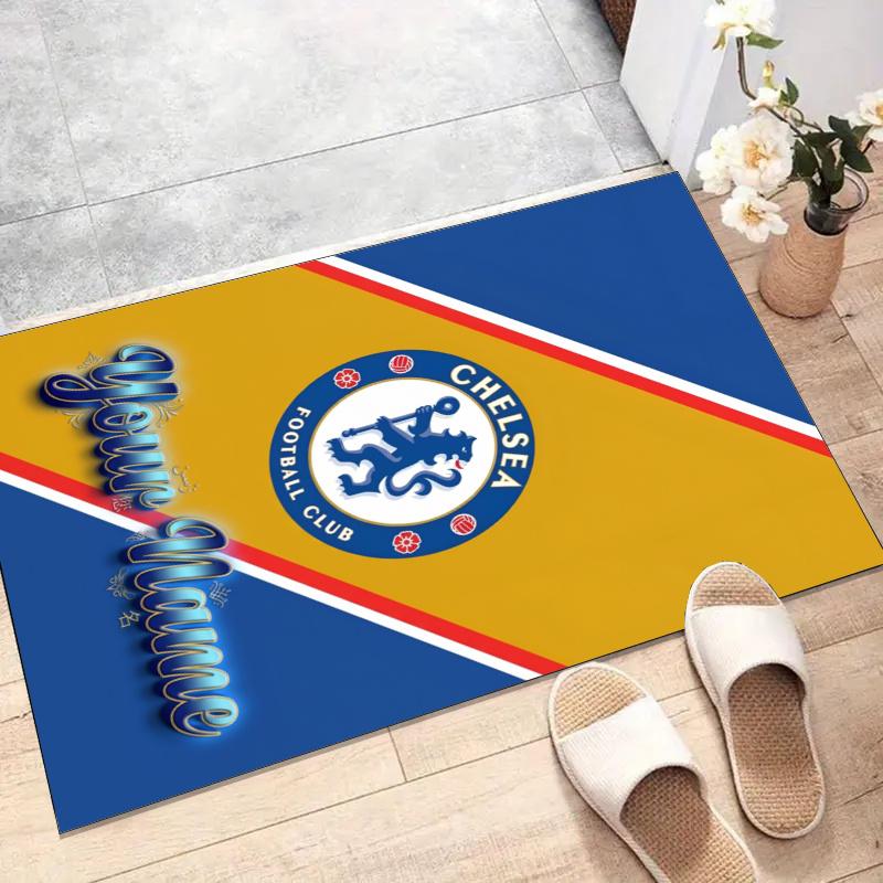 Custom C-Chelsea Mat Personalized Name, Polyester Washable Indoor Entryway Rug, Gift for Christmas, Easter, Thanksgiving Day