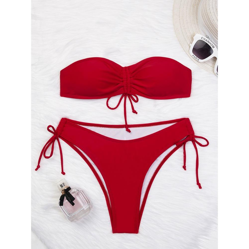 Европейский и американский однотонный треугольный бикини, сексуальный женский купальник, бикини