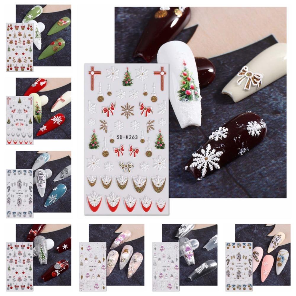 Украшения для маникюра Рождественские наклейки для ногтей Подвески для ногтей своими руками Рождественские наклейки для ногтей Красочные девушки