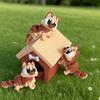 3D Printed Dog House Figurine Movable Joints Mini Puppy Figure Statue Stress Relief Fidget Toy Home Office Desktop Decoration