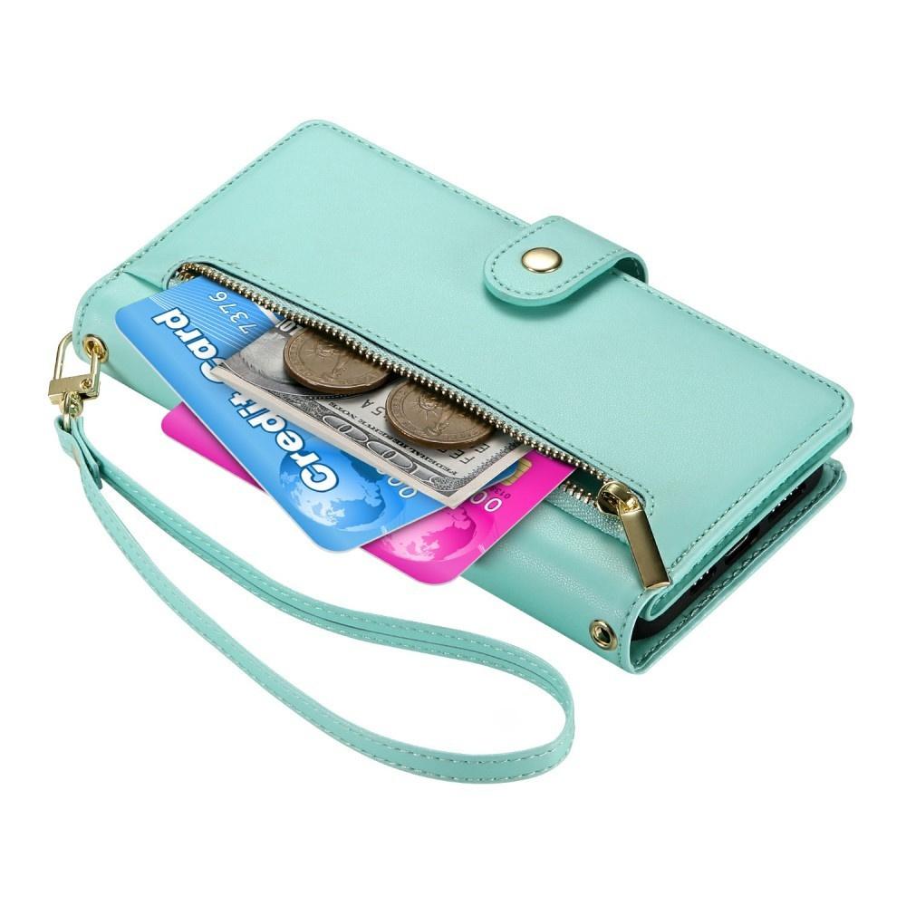 Samsung Galaxy A56 5G Flip Case, Wallet Zipper Pocket, Green