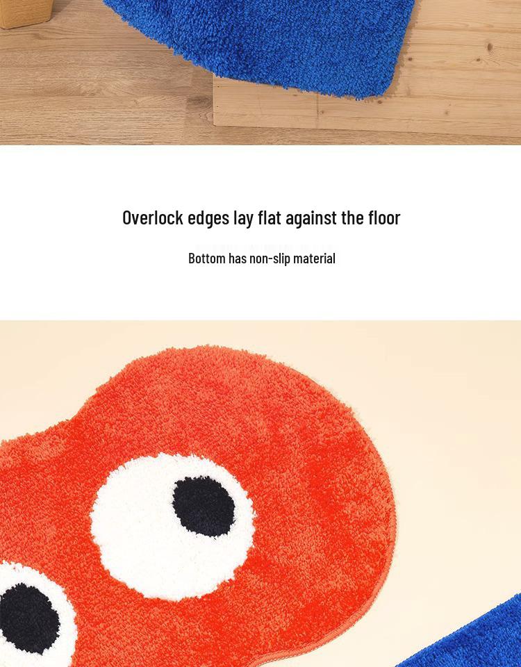 Мультяшный ковер с большим ворсом: Нескользящий впитывающий коврик для гостиной, ванной комнаты и туалета