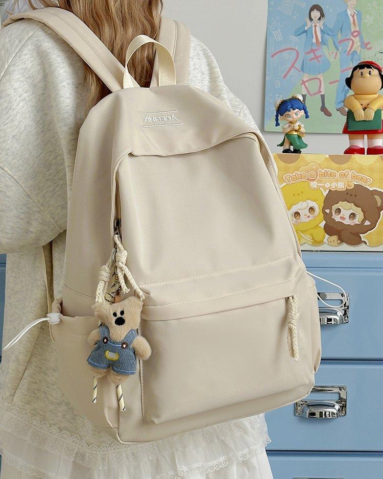 Backpack Japanese Sweet Solid Color Lightweight School Travel Bag for Middle High School College Girls Casual