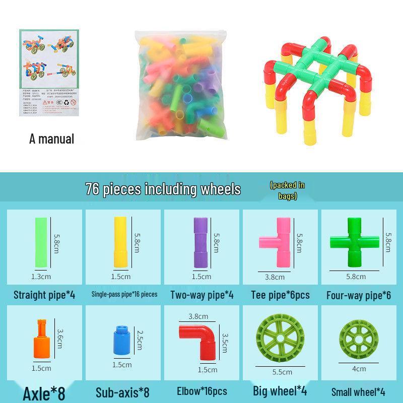 Kids' Plumbing Play Set: Interlocking Water Pipe Building Blocks for Toddlers