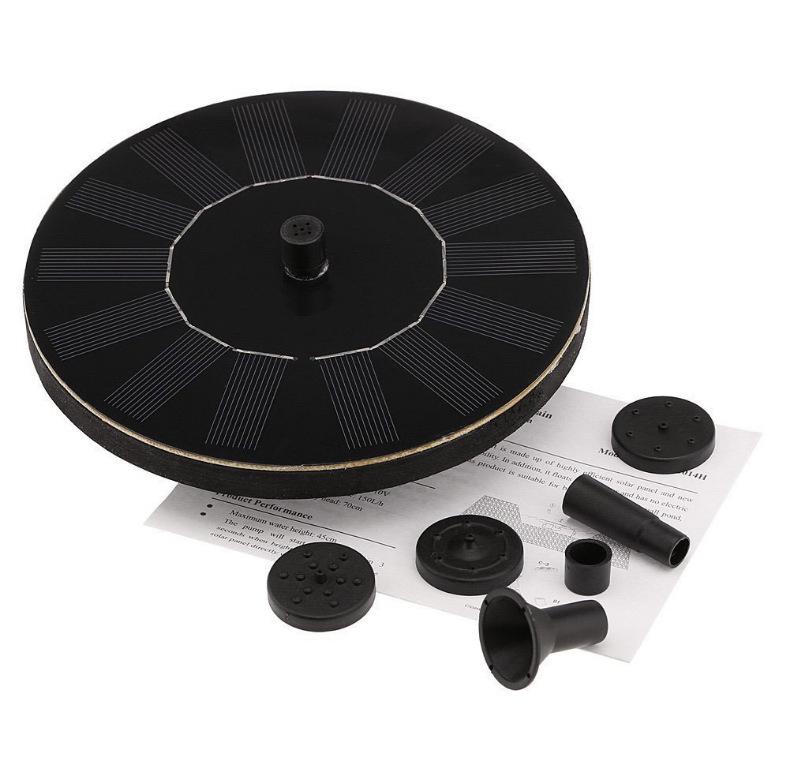 Красочный плавающий солнечный фонтан-бассейн и садовая ванна для птиц