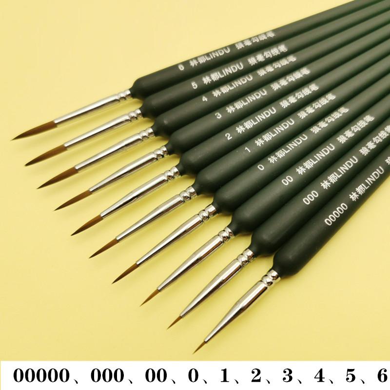 10 Pcs Weasel Hair Fine Detail Brushwork Brushes Artist Hand Painting Fineline PaintBrush Set for Oil Watercolor Gouache Acrylic Painting Stroke