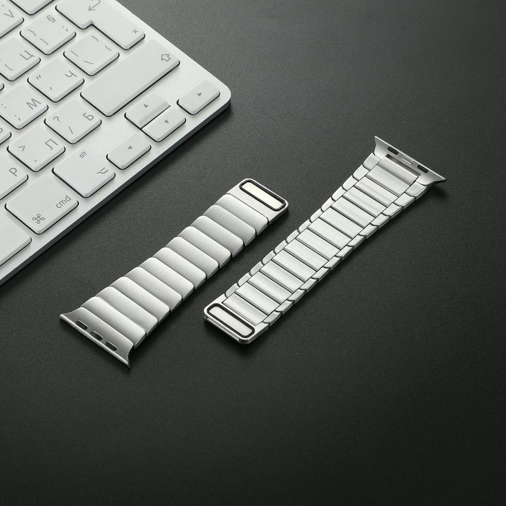 For Apple Watch 10 46mm/Ultra 2/Ultra 49mm/9 8 7 45mm/SE (2023) SE (2022) SE 6 5 4 44mm/3 2 1 42mm Magnetic Metal Watch Strap