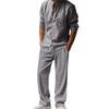 Men's Four Seasons Linen Casual Suit Loose Comfortable Breathable Long Sleeve Pants Suit