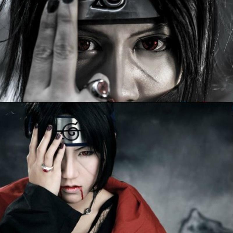 Аниме Наруто Акацуки Учиха Итачи Косплей Костюм Плащ Халат Ниндзя Тренч Комплект Кольцо Оголовье Хэллоуин