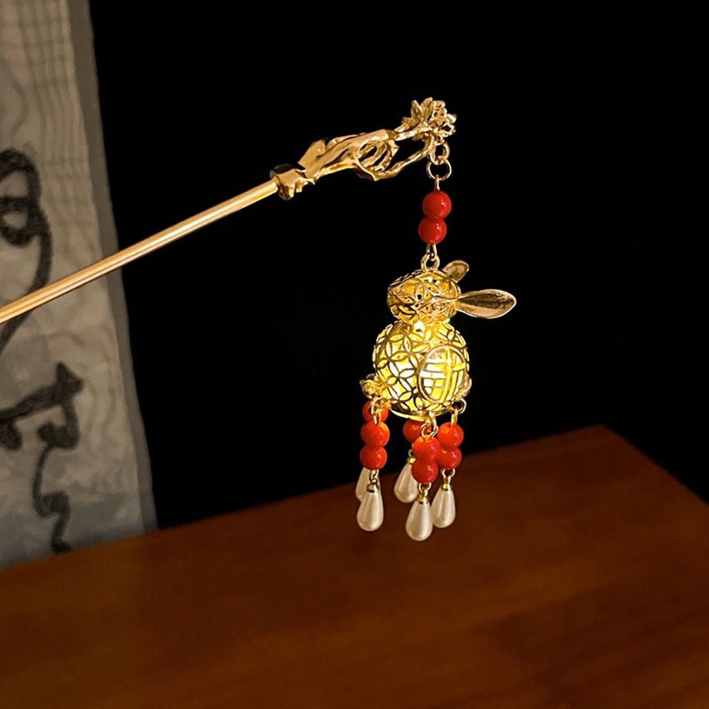 1 шт., палочка для волос в древнем стиле, вставка для волос в китайском стиле, высококачественная шпилька-фонарь в форме лотоса для женщин