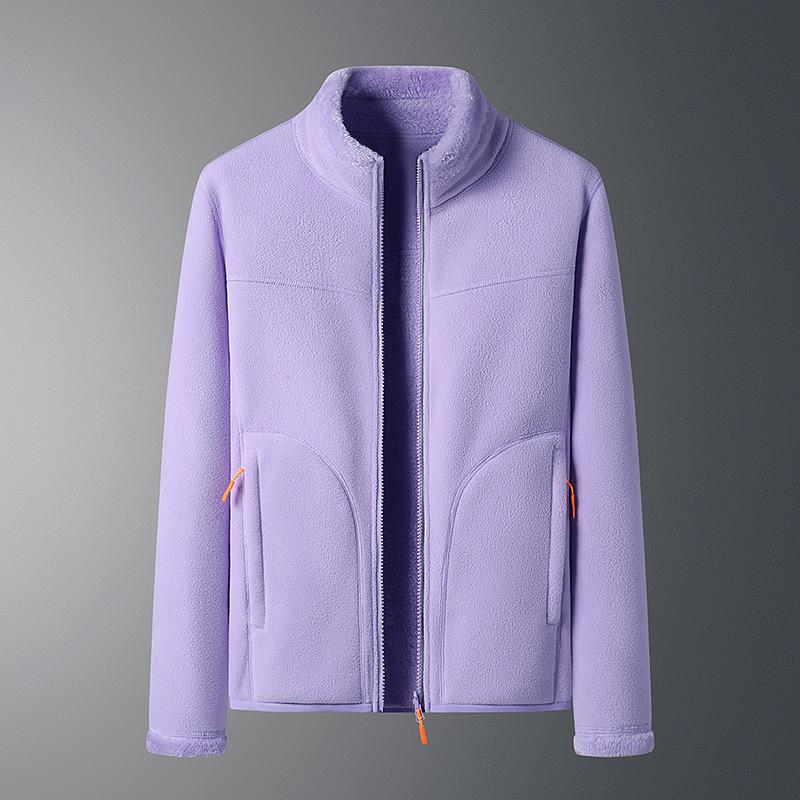 Women's Double-Sided Polar Jacket Autumn Fleece Liner Shan Warm with Velvet Padded Jacket