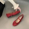 Модная Новинка 2025 Обувь Неглубокие Женские Балетки Танцевальная Обувь Женская Пряжка Ремешок Модные Круглый Носок Женские Балетки Мэри Джейн Обувь
