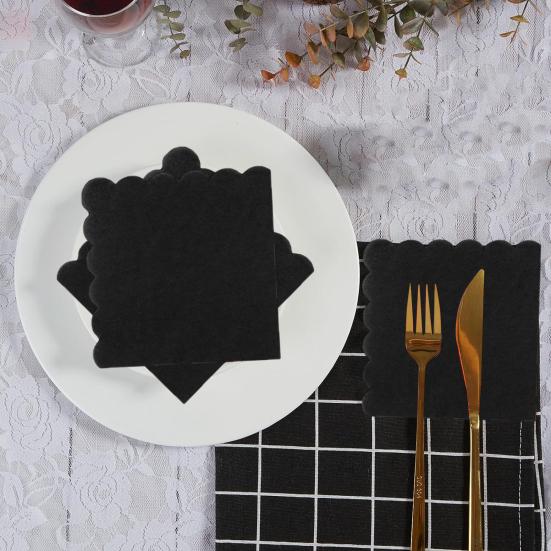 100 листов 25 см фестончатые коктейльные салфетки 2 слоя толстые квадратные одноразовые бумажные салфетки для детского душа свадьбы дня рождения десерта напитка ужина