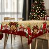 1 шт. Рождественские скатерти Красный цветочный принт Водонепроницаемые Маслостойкие 2025 Новые для украшения дома Рождество Новый год Рождественское украшение