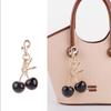 Exquisite Red Cherry Fruit Bag Charm Keychain 3 Color Key Ring for Elegant Women Backpack Purse Pendant Earring Jewelry Gift