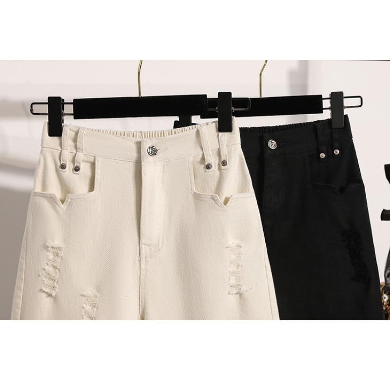 DIMANAF Plus Size 2025 Женские шорты, брюки, летние свободные джинсы-шаровары, короткие базовые брюки с высокой талией и эластичным поясом