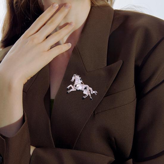 Brooch Pin Chinese Zodiac Year of Horse Enamel Brooch Vintage Animal Zodiac Pin Sweaters Hats Bags Badge Clothing Decoration