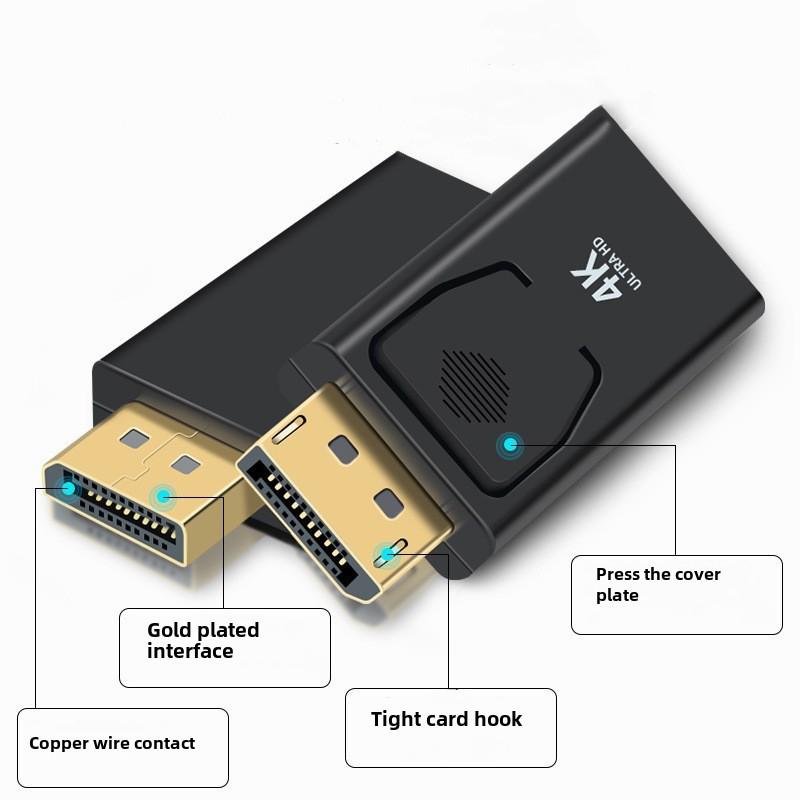Large 4K DP To HDMI Adapter - HD Video Converter for Computer Monitors and Projectors