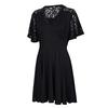 Fashion Women Plus Size Casual Solid V-Neck Short Sleeve Lace A-Line Swing Dress