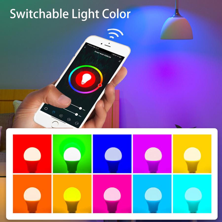 Tuya WiFi Smart LED Bulb Light E27 12W 15W 18W RGB CW Dimmable Led Lamp Управление через приложение Работает с Alexa Google Home Assistant