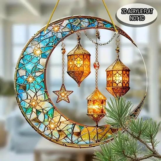 Acrylic Door Plaque Decorative Hanging Decoration Star Moon Flower 2D Pattern Bedroom Wall Art Plaque Living Room Bedroom Decor