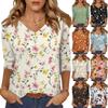 3/4 Sleeve Shirts For Women Cute Print Graphic Tees Blouses Casual Plus Size Basic Tops Pullover