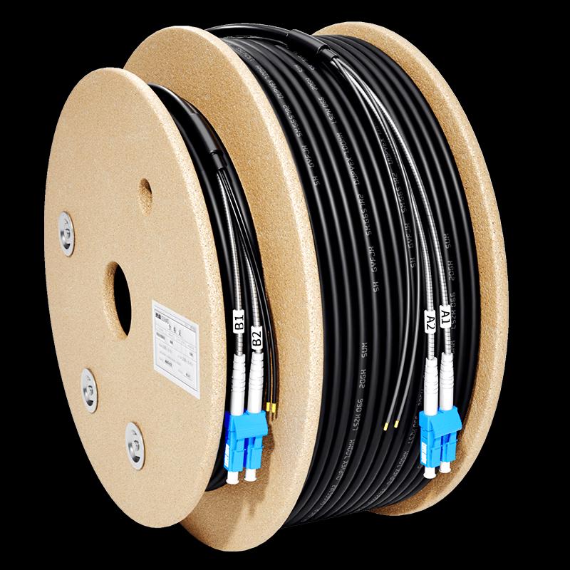 Suhao Outdoor Armored Single-mode Dual-core LC-LC Fiber Patch Cable