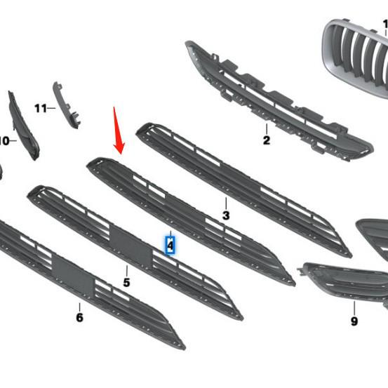 BMW X3 F25 LCI Передняя решетка радиатора средняя нижняя