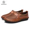 Летняя мужская повседневная обувь, дышащая сетчатая обувь, итальянские мужские мокасины, кожаные брендовые туфли, мужские мягкие кроссовки, большой размер 38-50