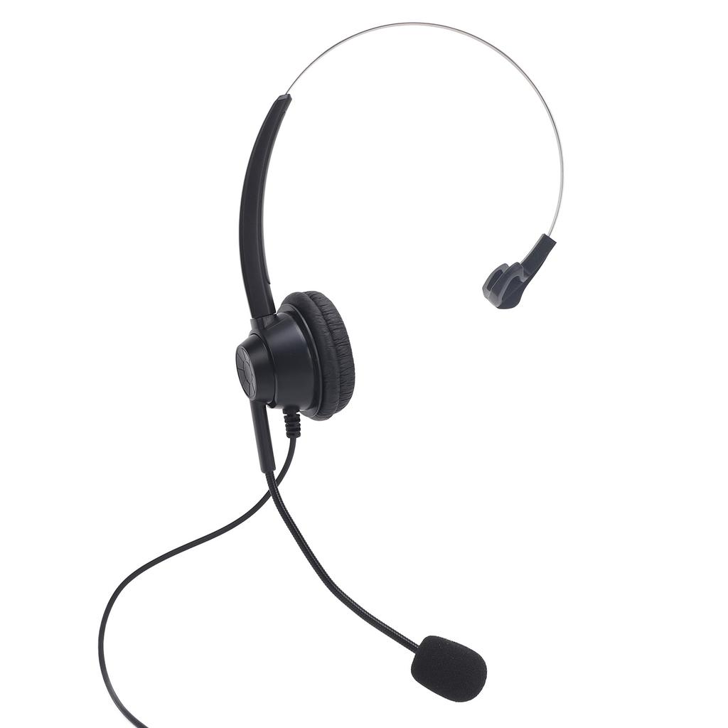Telephone Headset with Noise Cancelling Microphone Single Ear Support USB C To USB 3.5mm Connector