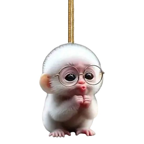 Подвеска для автомобиля Мультяшная надутая обезьянка Шарм Акриловая подвеска Легкая 2D Рюкзак Автоаксессуар Автомобиль