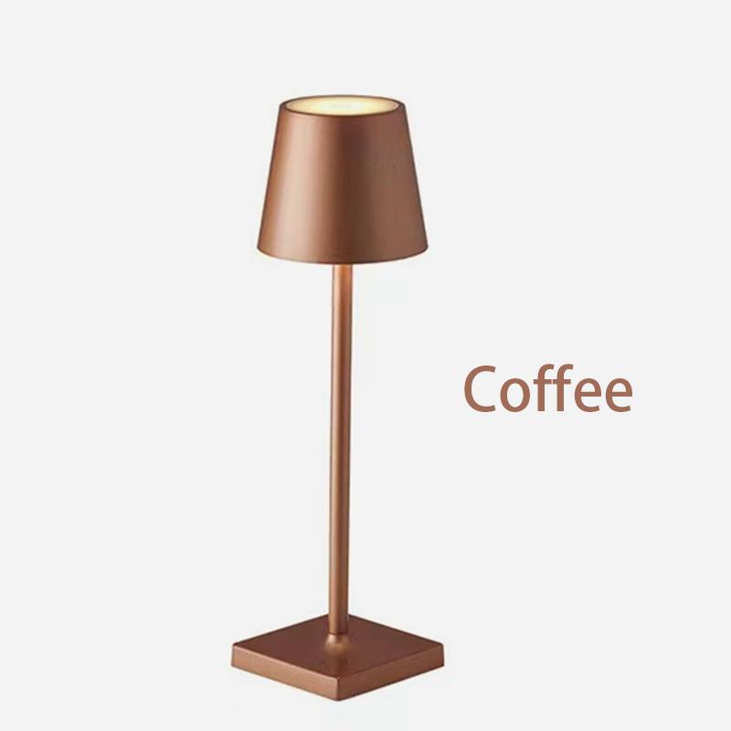 LED Table Lamp Touch Sensor Rechargeable Desktop Night Light 3 Colors Dimming Wireless Reading Lamp For Hotel Bar Bedroom Decor