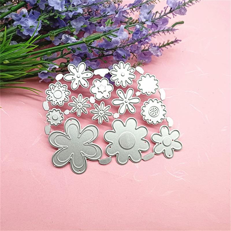 Множество маленьких цветов собираются вместе, металлический трафарет для тиснения, вырубные штампы для Diy, скрапбукинг, бумажные штампы для тиснения карт, ремесленный декор