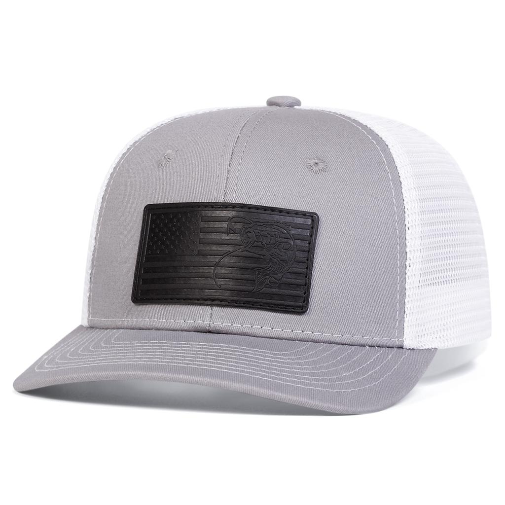 Бейсболка унисекс с микроизогнутой черной пузырчатой рыбкой и американским флагом, кожаная этикетка, регулируемая сетка, солнцезащитные кепки, весна-лето, для спорта на открытом воздухе, для путешествий